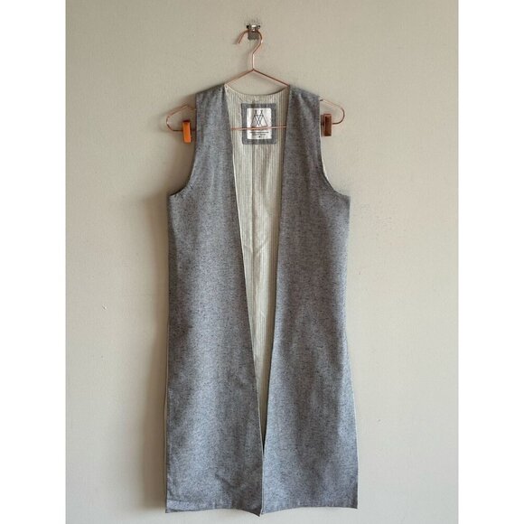 Nomad Tribe Women Sleeveless Two Side Slip Long Vest Sweater Gray Size Medium - Picture 9 of 9